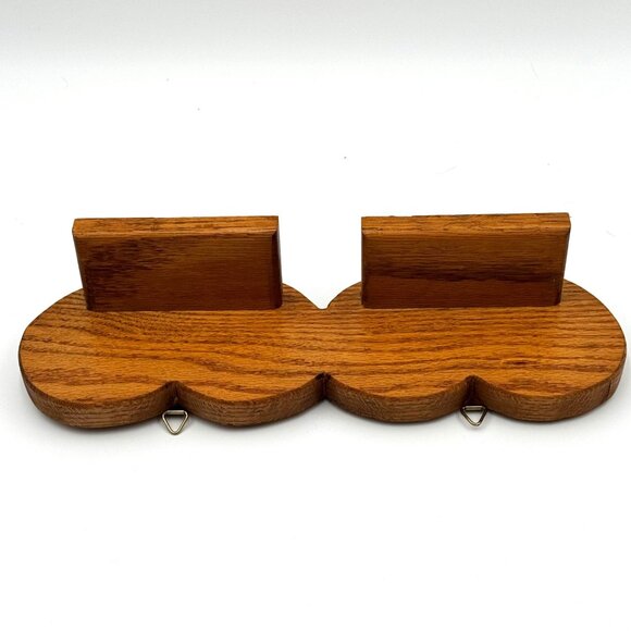 Vintage Double Heart Wall Shelf Display Countrycore Rustic Farmhouse Oak - Picture 3 of 5